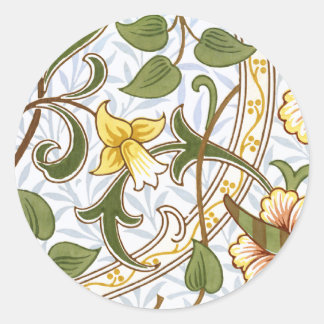 Adesivo Redondo William Morris Daffodil Chintz Padrões