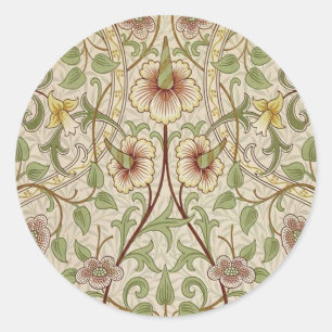 Adesivo Redondo William Morris Daffodil Classic Flower Wallpaper