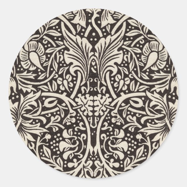 Adesivo Redondo William Morris Daffodil Floral Wallpaper (Frente)