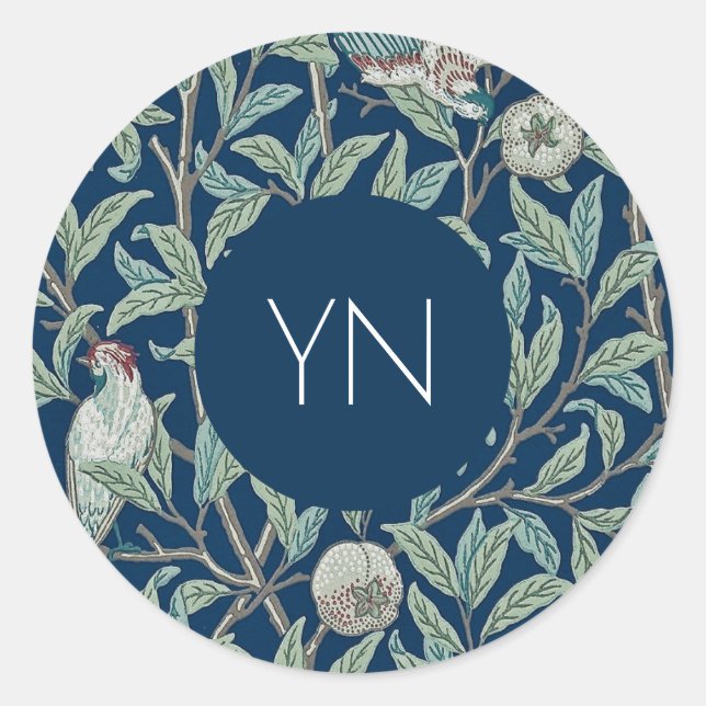 ADESIVO REDONDO WILLIAM MORRIS ENVELOPE SEAL : POMEGRANATOS (Frente)