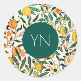 ADESIVO REDONDO WILLIAM MORRIS ENVELOPE SEAL "POMEGRANATOS AMARELO