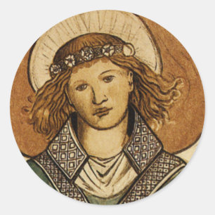 Adesivo Redondo William Morris Fine Vintage Angel