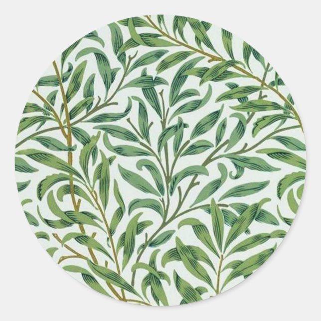 Adesivo Redondo William Morris Garden Leaf Patterkers (Frente)