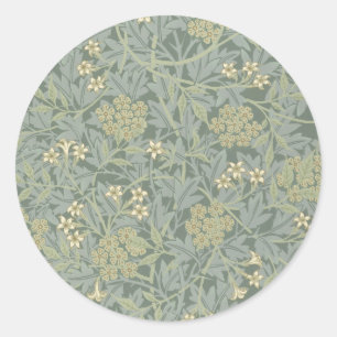 Adesivo Redondo William Morris Jasmine Blue Botanic Art