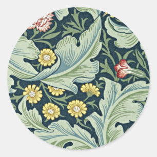 Adesivo Redondo William Morris - Leicester vintage design floral