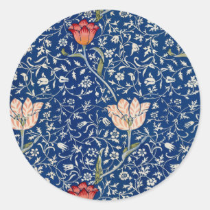 Adesivo Redondo William Morris Medway Blue Floral