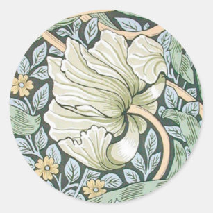 Adesivo Redondo William Morris Pimpernel Floral Wallpaper
