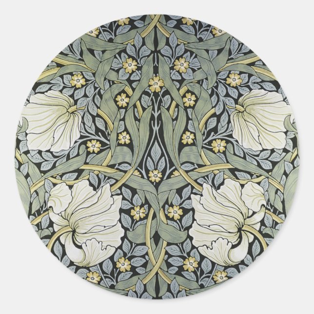 Adesivo Redondo William Morris - Pimpernel Pattern Design (Frente)
