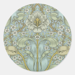 Adesivo Redondo William Morris Primavera Thicket Classic Pattern