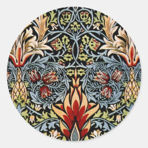 Adesivo Redondo William Morris Snakeshead Padrão Floral