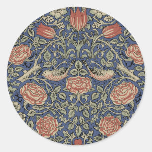 Adesivo Redondo William Morris Tudor Rosa Wallpaper