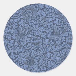 Adesivo Redondo William Morris Vintage Pattern Bird e Anemone