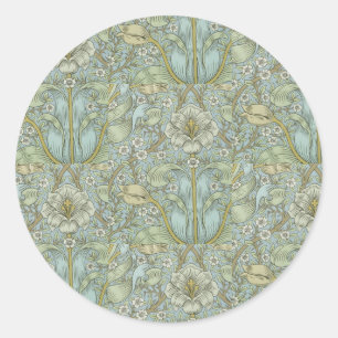 Adesivo Redondo William Morris Vintage Primavera Floral Thicket