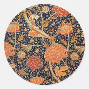 Adesivo Redondo William Morris Wallpaper Cray Design
