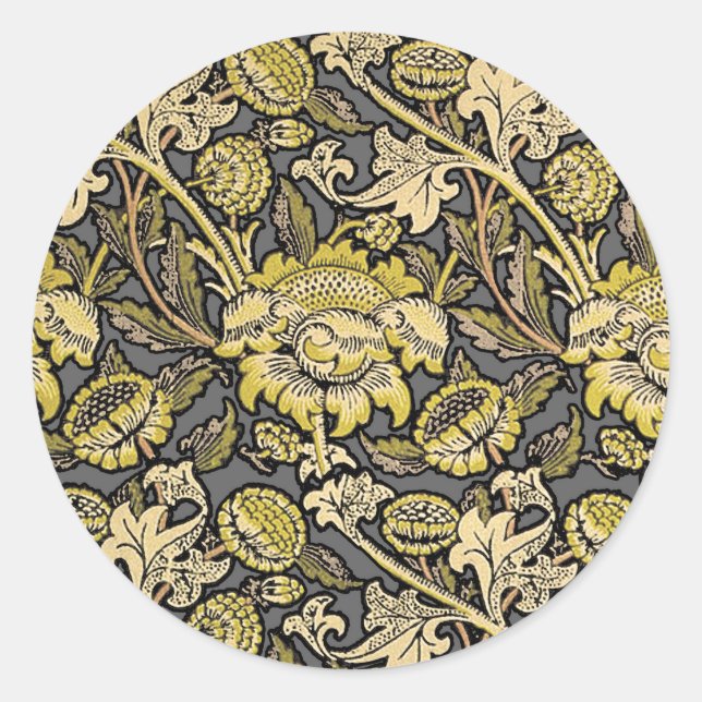 Adesivo Redondo William Morris Wey Floral Wallpaper (Frente)