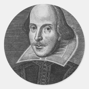 Adesivo Redondo William Shakespeare