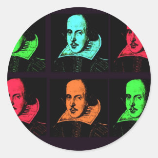 Adesivo Redondo William Shakespeare Collage