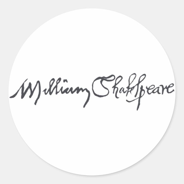 Adesivo Redondo William Shakespeare Signature (Frente)
