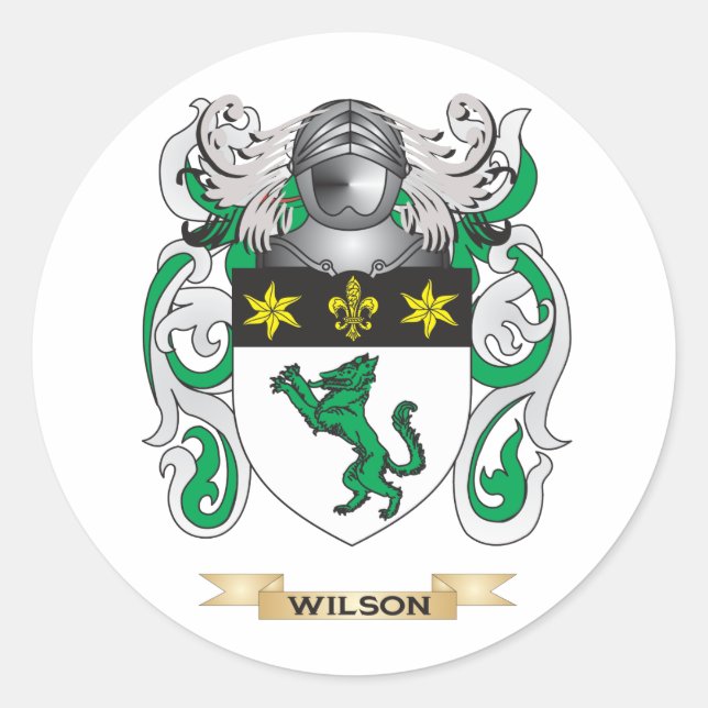 Adesivo Redondo Wilson Family Crest (Casaco de Armas) (Frente)