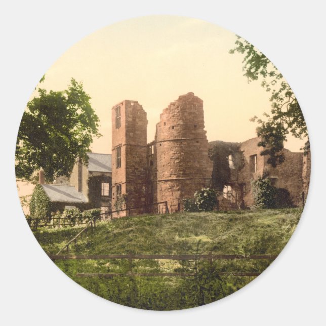 Adesivo Redondo Wilton Castle, Ross-on-Wye, Herefordshire, Inglate (Frente)