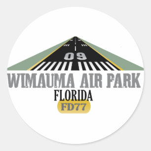 Adesivo Redondo Wimauma Air Park Flórida - Passagem Aeroportuária