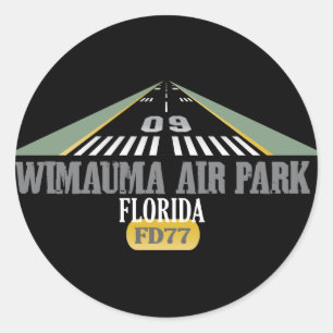Adesivo Redondo Wimauma Air Park Flórida - Passagem Aeroportuária