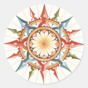 Adesivo Redondo wind rose, compass