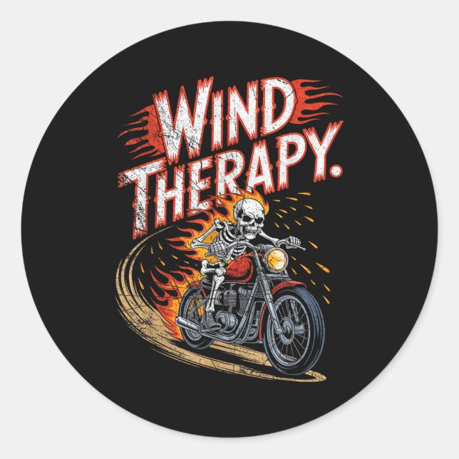 Adesivo Redondo Wind Therapy Motorbike Motorcycle Men Women  (Frente)