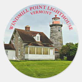 Adesivo Redondo Windmill Point Lighthouthouse, Vermont Round Stick
