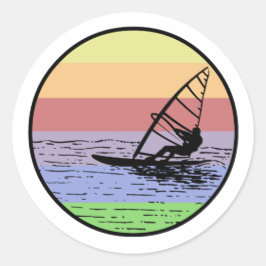 Adesivo Redondo Windsurfing