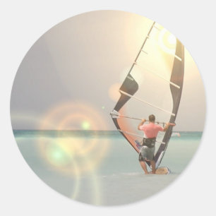 Adesivo Redondo Windsurfing Sport Sticker