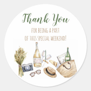 Adesivo Redondo Winery Girls Weekend Bachelorette