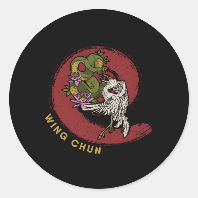 Adesivo Redondo Wing Chun Mial-Karate Chinês (Frente)