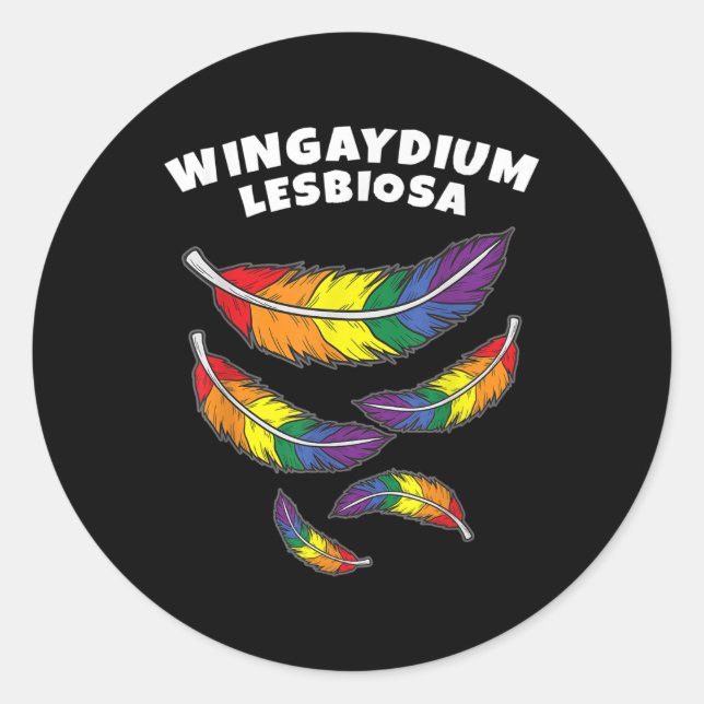 Adesivo Redondo Wingaydium Lesbiosa _ Suporte Lgbtq Para Gay E L (Frente)