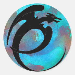 Adesivo Redondo Winged Moon Serpente