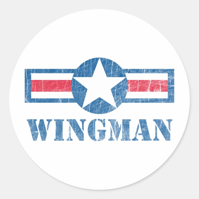 Adesivo Redondo Wingman Vintage (Frente)