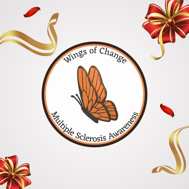 Adesivo Redondo Wings of Change MS Awarness Sticker (Criador carregado)