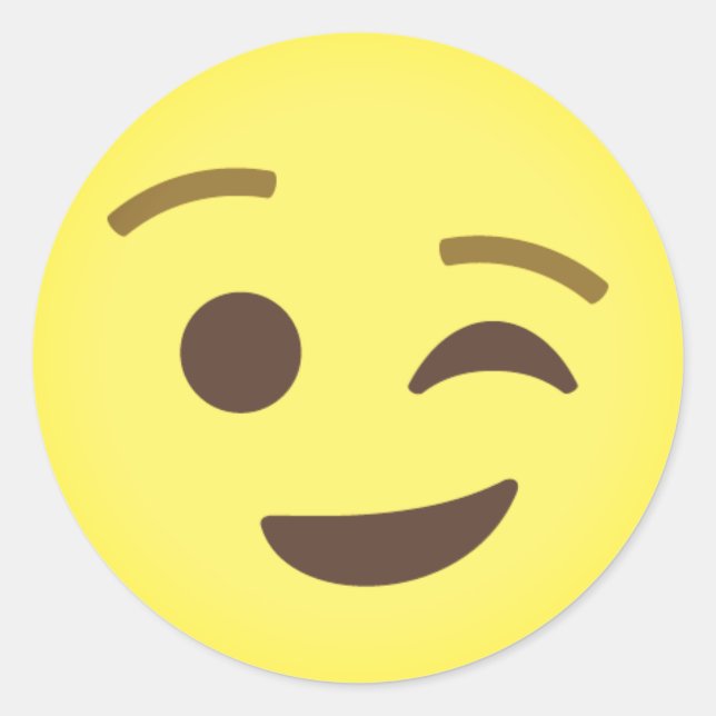 Adesivo Redondo Winking Emoji (Frente)