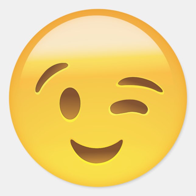 Adesivo Redondo Winking Face Emoij (Frente)
