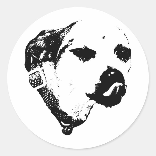 Adesivo Redondo Winking Terrier Sticker – Tongue Out & Bold (Frente)