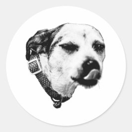 Adesivo Redondo Winking Terrier Sticker – Tongue Out Look