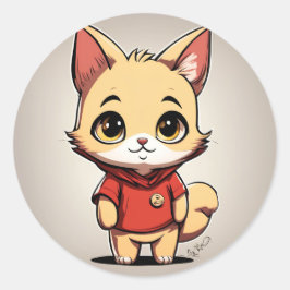 Adesivo Redondo Winnie the Pooh Cat V3 Sticker