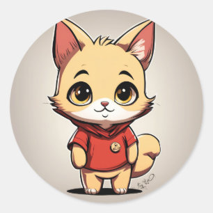 Adesivo Redondo Winnie the Pooh Cat V3 Sticker