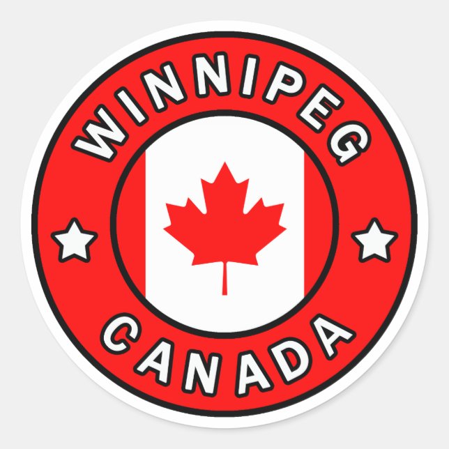Adesivo Redondo Winnipeg Canadá (Frente)