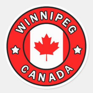 Adesivo Redondo Winnipeg Canadá