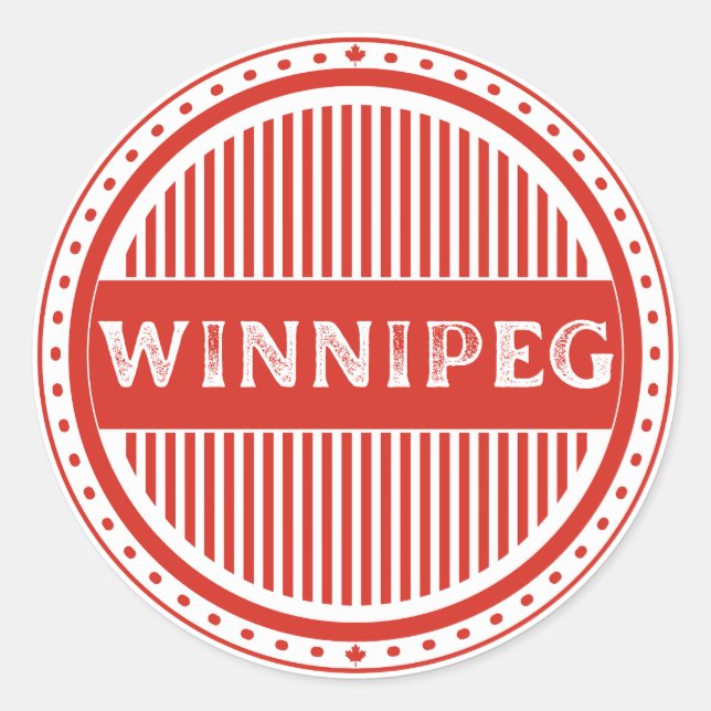 Adesivo Redondo Winnipeg City Pride Emblem – Canadian Identity (Frente)