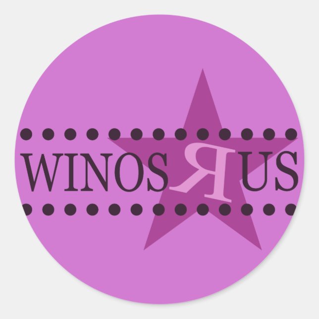 Adesivo Redondo Winos R Us (Roxo) (Frente)