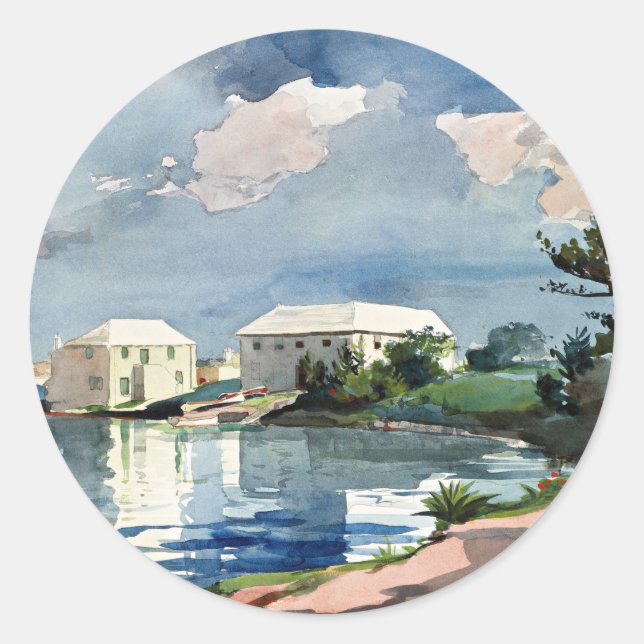 Adesivo Redondo Winslow Homer, Salt Kettle, Bermuda (Frente)