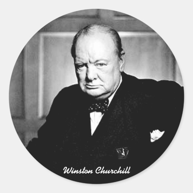 Adesivo Redondo Winston Churchill (Frente)