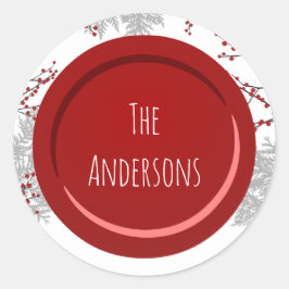 Adesivo Redondo Winter Berry Name